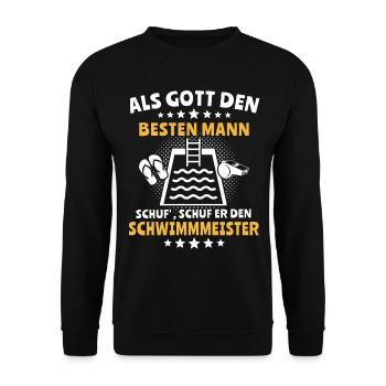 Schwimmmeister - Unisex Pullover - Schwarz - Vorne - Alina (178cm) & Michal (187cm)