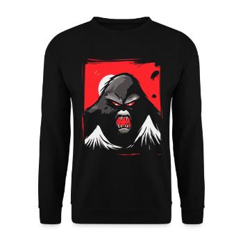 Japanese Red Sun: Angry Monster Monkey - Unisex Sweatshirt - black - Front - Alina (178cm) & Michal (187cm)