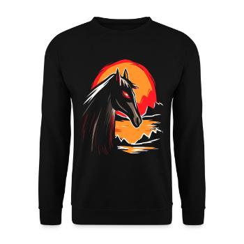Japanese Red Sun: A Dark Horse - Unisex Sweatshirt - black - Front - Alina (178cm) & Michal (187cm)