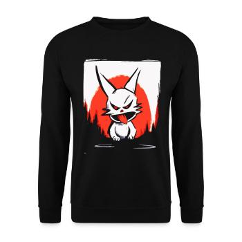 Japanese Red Sun and a Naughty Bunny - Unisex Sweatshirt - black - Front - Alina (178cm) & Michal (187cm)