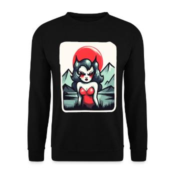 Japan's Red Sun: The Mountain Witch - Unisex Sweatshirt - black - Front - Alina (178cm) & Michal (187cm)