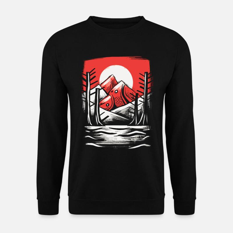 Japan's Red Sun, Fish Mountains - Unisex Sweatshirt - black