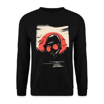 Japanische Rote Sonne: Gasmaske - Unisex Pullover - Schwarz - Vorne - Alina (178cm) & Michal (187cm)