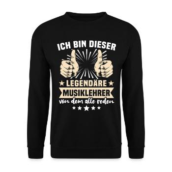 Musiklehrer Sprüche - Unisex Pullover - Schwarz - Vorne - Alina (178cm) & Michal (187cm)