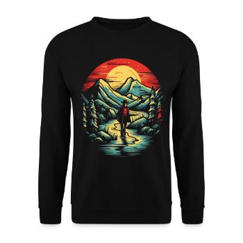 Le vagabond solitaire - Sweat-shirt Unisexe - noir - Devant - Alina (178cm) & Michal (187cm)