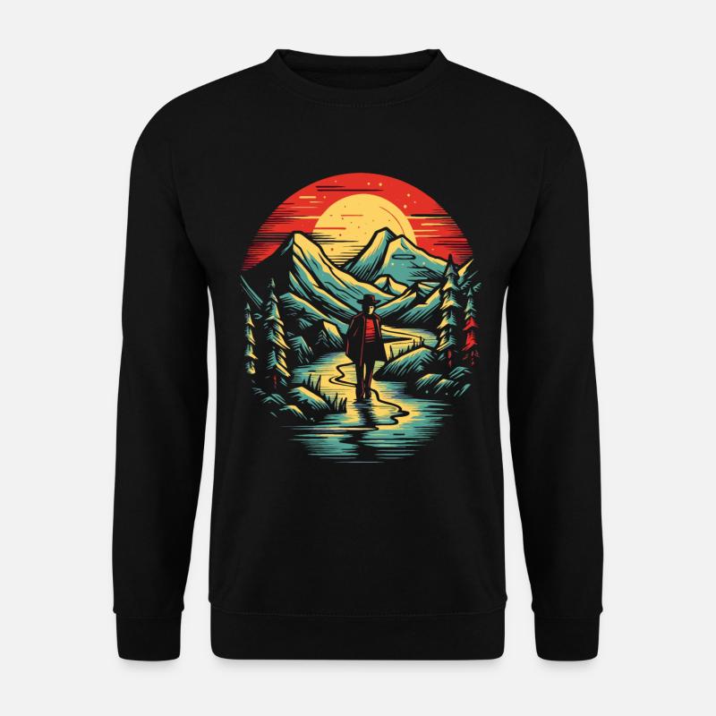 Der einsame Wanderer - Unisex Pullover - Schwarz