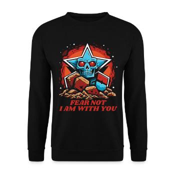 Fürchte dich nicht, ich bin bei dir, Der Totenkopf - Unisex Pullover - Schwarz - Vorne - Alina (178cm) & Michal (187cm)