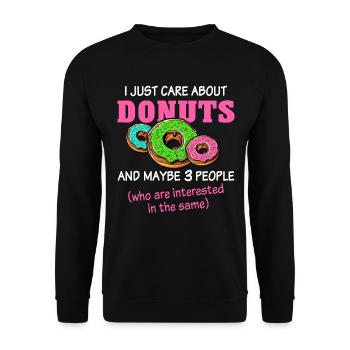 Donut Love Doughnut - Unisex Sweatshirt - black - Front - Alina (178cm) & Michal (187cm)