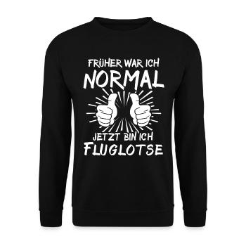Fluglotse - Unisex Pullover - Schwarz - Vorne - Alina (178cm) & Michal (187cm)