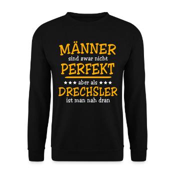 Drechsler Sprüche - Unisex Pullover - Schwarz - Vorne - Alina (178cm) & Michal (187cm)