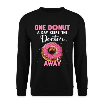 Donuts Pink Doughnuts - Unisex Pullover - Schwarz - Vorne - Alina (178cm) & Michal (187cm)
