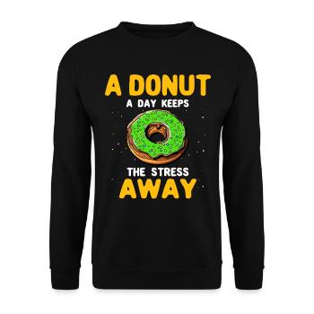 Donuts Doughnuts - Unisex Pullover - Schwarz - Vorne - Alina (178cm) & Michal (187cm)