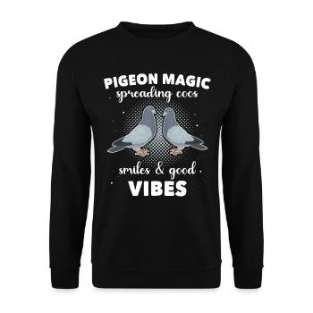 Pigeons Pigeon fanciers - Unisex Sweatshirt - black - Front - Alina (178cm) & Michal (187cm)