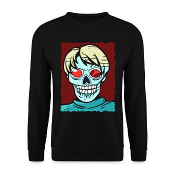 Red Eye Skeleton Zombie Personnage d’anime - Sweat-shirt Unisexe - noir - Devant - Alina (178cm) & Michal (187cm)