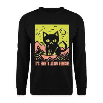 Leere Futterschüssel für Katzen - Unisex Pullover - Schwarz - Vorne - Alina (178cm) & Michal (187cm)