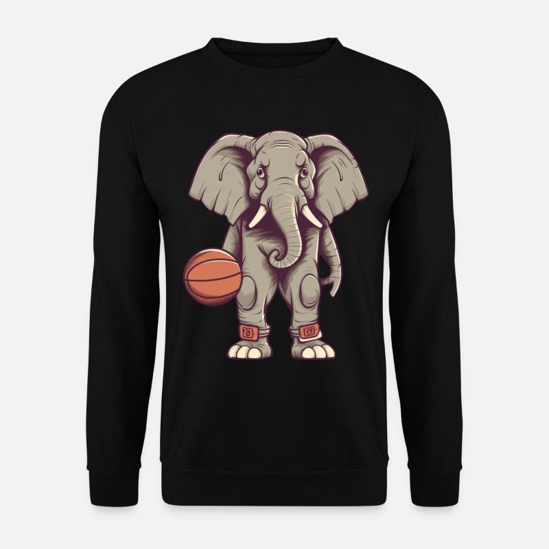 Basketball Elefant - Unisex Pullover - Schwarz