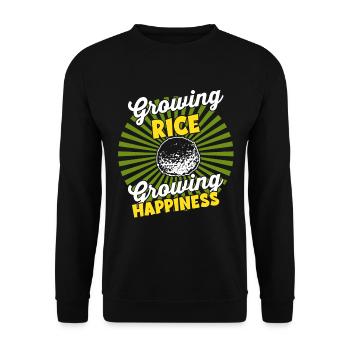 Wachsende Ernte - Farmer Harvest Rice - Unisex Pullover - Schwarz - Vorne - Alina (178cm) & Michal (187cm)