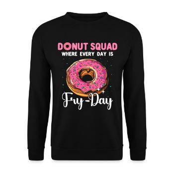 Donut Liebe Donutliebhaber - Unisex Pullover - Schwarz - Vorne - Alina (178cm) & Michal (187cm)