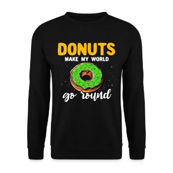 Donut Liebe Donutliebhaber - Unisex Pullover - Schwarz - Vorne - Alina (178cm) & Michal (187cm)