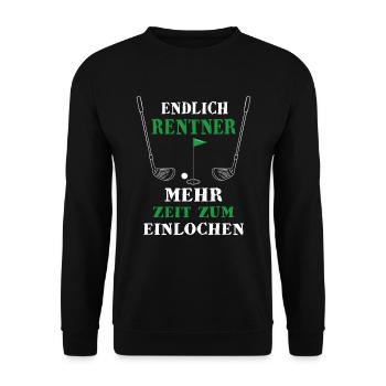 Rentner Golf Golfschläger - Unisex Pullover - Schwarz - Vorne - Alina (178cm) & Michal (187cm)
