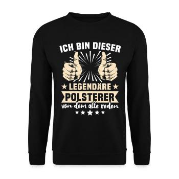 Polsterer Sprüche - Unisex Pullover - Schwarz - Vorne - Alina (178cm) & Michal (187cm)