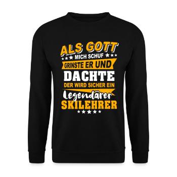 Skilehrer Sprüche - Unisex Pullover - Schwarz - Vorne - Alina (178cm) & Michal (187cm)