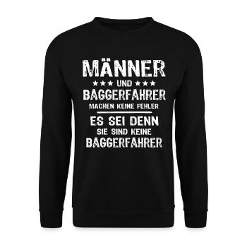 Baggerfuehrer Baggerfahrer - Unisex Pullover - Schwarz - Vorne - Alina (178cm) & Michal (187cm)