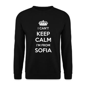 I can't stay calm, I'm from Sofia - Unisex Sweatshirt - black - Front - Alina (178cm) & Michal (187cm)