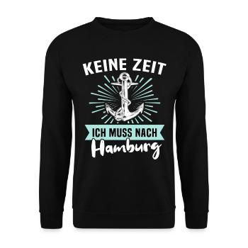 Hamburg Sprüche - Unisex Pullover - Schwarz - Vorne - Alina (178cm) & Michal (187cm)
