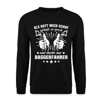 Baggerführer Baggerfahrer - Unisex Pullover - Schwarz - Vorne - Alina (178cm) & Michal (187cm)