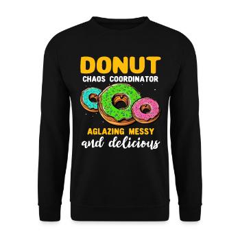 Donut Donut Lover - Unisex Sweatshirt - black - Front - Alina (178cm) & Michal (187cm)
