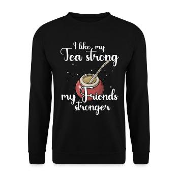 Yerba mate tea yerba tea drinker - Unisex Sweatshirt - black - Front - Alina (178cm) & Michal (187cm)