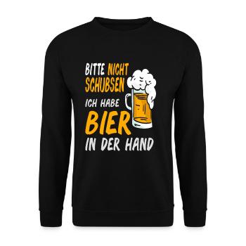 Bier Bierliebhaber Biertrinker - Unisex Pullover - Schwarz - Vorne - Alina (178cm) & Michal (187cm)