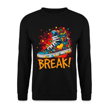 Breakdance Love : Baskets en forme de cœur - Sweat-shirt Unisexe - noir - Devant - Alina (178cm) & Michal (187cm)