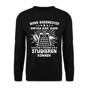 Schwimmmeister - Unisex Pullover - Schwarz - Vorne - Alina (178cm) & Michal (187cm)