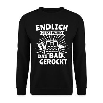 Schwimmmeister - Unisex Pullover - Schwarz - Vorne - Alina (178cm) & Michal (187cm)