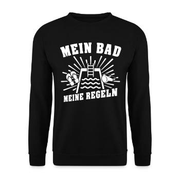 Schwimmmeister Bademeister - Unisex Pullover - Schwarz - Vorne - Alina (178cm) & Michal (187cm)