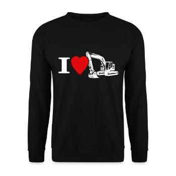 J’adore les pelles hydrauliques - Sweat-shirt Unisexe - noir - Devant - Alina (178cm) & Michal (187cm)