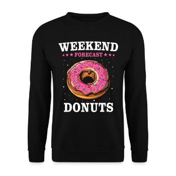 Donut Weekend Doughnuts - Unisex Pullover - Schwarz - Vorne - Alina (178cm) & Michal (187cm)