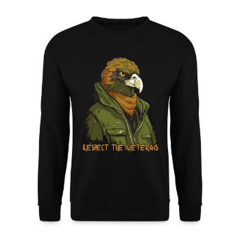 Respect for the Veterans: Eagle Veteran - Unisex Sweatshirt - black - Front - Alina (178cm) & Michal (187cm)