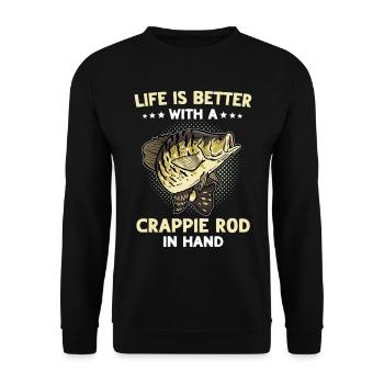 Sunfish Fishing Crappie Fishing - Unisex Sweatshirt - black - Front - Alina (178cm) & Michal (187cm)