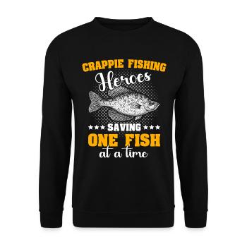 Crappie Fishing - Unisex Pullover - Schwarz - Vorne - Alina (178cm) & Michal (187cm)