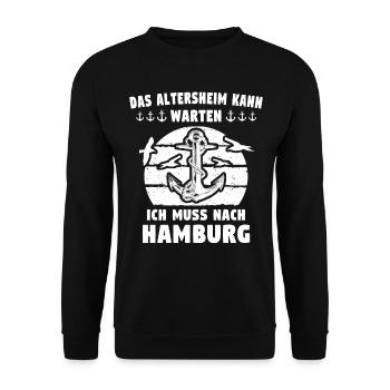 Hamburg - Unisex Pullover - Schwarz - Vorne - Alina (178cm) & Michal (187cm)