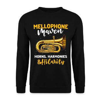 Mellophone - Unisex Sweatshirt - black - Front - Alina (178cm) & Michal (187cm)
