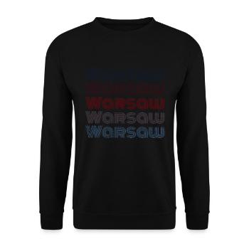 Vintage Poland Stadt - Retro Warsaw - Unisex Pullover - Schwarz - Vorne - Alina (178cm) & Michal (187cm)