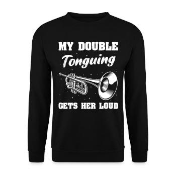 Mellophone Musician Mellophonist - Unisex Sweatshirt - black - Front - Alina (178cm) & Michal (187cm)