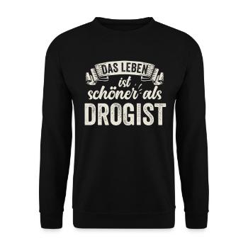 Lustige Drogist Apotheker Pharmazie Drogistin Job - Unisex Pullover - Schwarz - Vorne - Alina (178cm) & Michal (187cm)