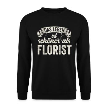 Florist Floristen Floristik Gärtner Sprüche - Unisex Pullover - Schwarz - Vorne - Alina (178cm) & Michal (187cm)