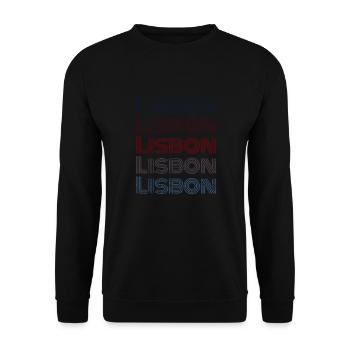 Vintage Portugal Stadt - Retro Lisbon - Unisex Pullover - Schwarz - Vorne - Alina (178cm) & Michal (187cm)