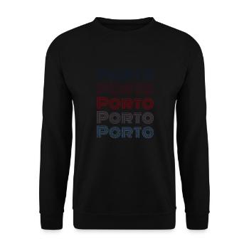 Vintage Portugal City - Retro Porto - Unisex Sweatshirt - black - Front - Alina (178cm) & Michal (187cm)